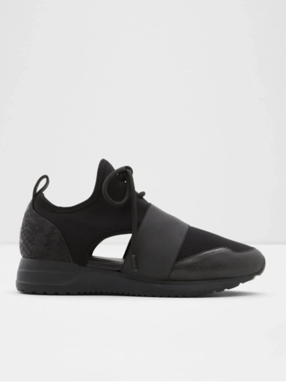 Aldo Black Women's Slip-On Athletic Sneakers with Crossover Panel
